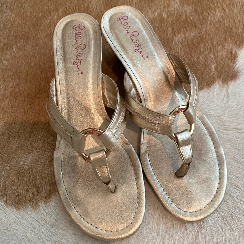 Gold Mckim wedge, Lily pulitzer